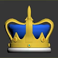 Ornate Gold And Blue Decorative Crown With Shiny Gems As Fashionable Headwear Accessory